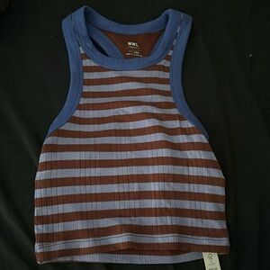 BNWT madewell cropped fitted tank top with built in liner bra